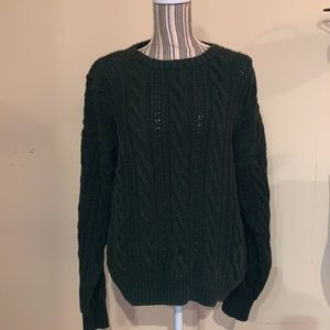 Mens or Women’s American Eagle Green Cable Knit Sweater
